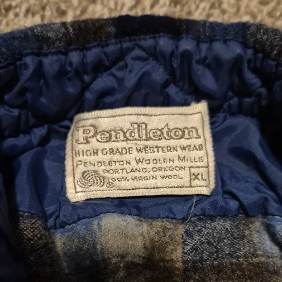 Vintage Pendleton Blue and Black Plaid Shirt - Picture 2 of 7